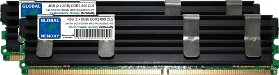 4GB (2 x 2GB) DDR2 800MHz PC2-6400 240-PIN ECC FULLY BUFFERED DIMM (FBDIMM) MEMORY RAM KIT FOR MAC PRO (EARLY 2008)